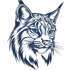 Majestic portrayal of a Eurasian lynx with striking blue eyes and fur details