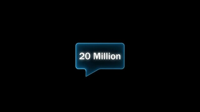 20M or 20 Million followers thank you Gold balloons and colorful confetti, glitters. 3D Illustration for Social Network friends followers, 20 Million isolated on background