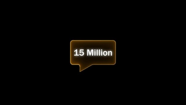 15 million views isolated on background. 4k