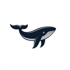 Fototapeta premium Elegant minimalist whale logo showcasing grace and oceanic beauty