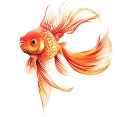 Fototapeta premium A stunning goldfish gracefully swimming through clear blue waters and sunlight
