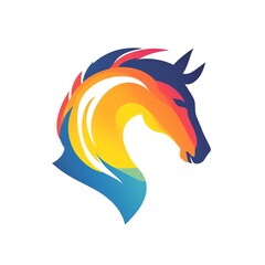 Naklejka premium A Vibrant Horse Design Showcasing Grace and Beauty in Minimalistic Style