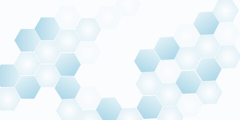 Minimalistic abstract background with a subtle hexagonal pattern in light blue and white tones, ideal for modern and corporate themes
