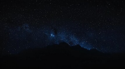 Obraz premium Starry Night Mountain Landscape.