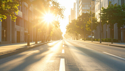 Blurry heat haze rising from asphalt or city pavement in hot summer weather