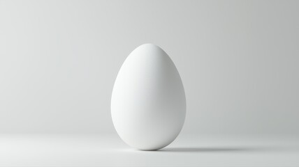 Single White Egg on Clean Minimalist Background with Shadow egg single minimalist clean shadow food