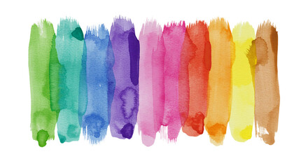 Fototapeta premium Vibrant Rainbow Watercolor Strokes: Free Downloadable Image