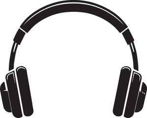 Headphone silhouette vector art illustration. Headphone vector icon.