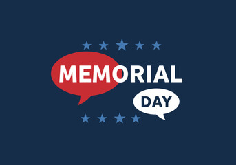 Happy Memorial Day background. National american holiday illustration. Vector Memorial day.