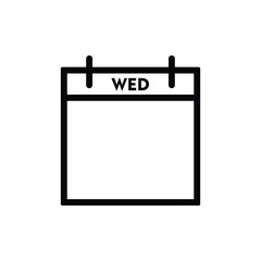 calender icon, wednesday icon with white background
