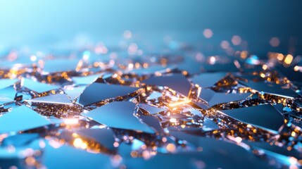 Dynamic shattered glass artistry creative studio digital artwork futuristic environment close-up view abstract concept