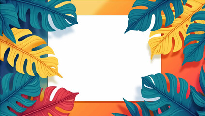 Obraz premium Abstract background with colorful of leaves and nature-inspired design