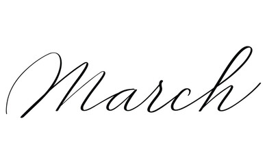 Obraz premium March month written using calligraphic style