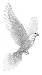 Obraz premium Elegant, stylized drawing of a soaring dove.