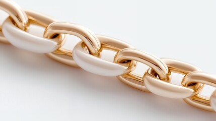 Fototapeta premium Gold Chain on White Background