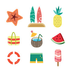 Flat Design Summer Element Collection