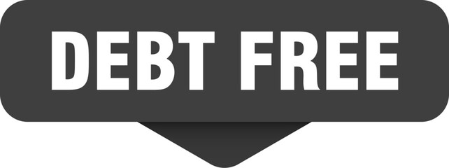 debt free sticker. debt free sign on transparent background