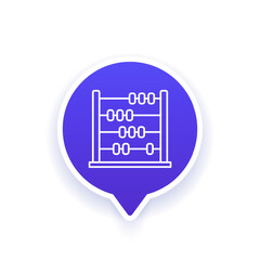 Abacus line icon, calculating tool vector