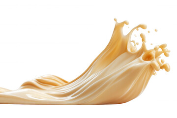 Creamy Liquid Splash against Black Background Food Drink Texture Design