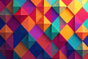 Abstract geometric shapes repeat endlessly in vibrant colors , colorful, style, texture