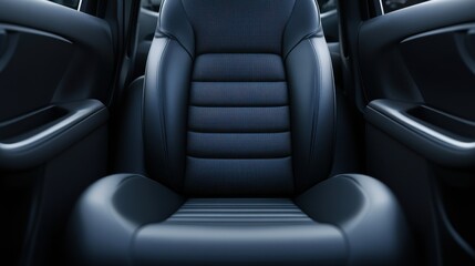 Interior View of Front Seat in SUV. Focus on Safety and Comfort Features for Vehicle Transportation