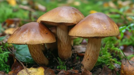 Intricate View of a Wild Brown Mushroom Highlighting Its Delicate Gills