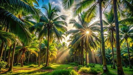 Kourou Palm Trees: Candid Tropical Landscape Photography, French Guiana, South America