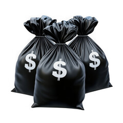 Money bags with dollar sign isolated on transparent background