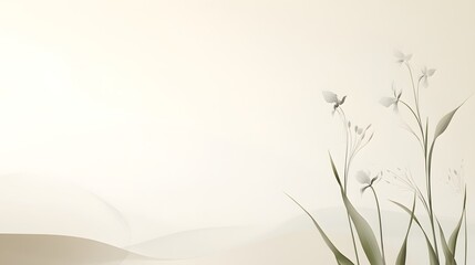Naklejka premium Delicate floral design on a soft, light backdrop.