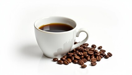 Fototapeta premium cup of coffee with beans