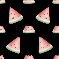Seamless pattern with watermelon 