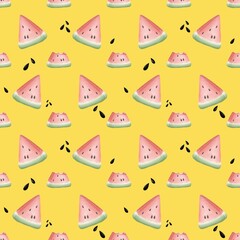 Seamless pattern with watermelon 