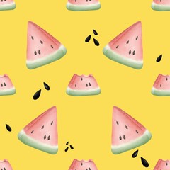 seamless background with watermelon
