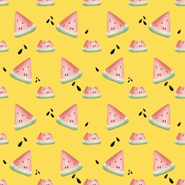Seamless pattern with watermelon 