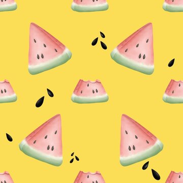 seamless background with watermelon