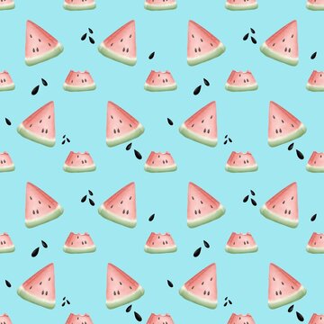 seamless pattern with watermelon 