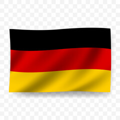 Waving flag of German. Illustration of flag on transparent background