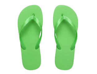 green flip flops png. green summer flip flop top view png. flip flops flat lay isolated. summertime garment flip flops for tropical vacation or poolside beachwear isolated