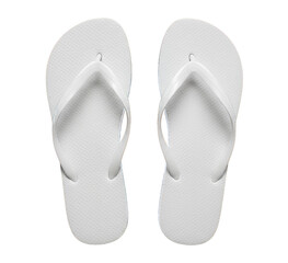 white flip flops png. white summer flip flop top view png. flip flops flat lay isolated. summertime garment flip flops for tropical vacation or poolside beachwear isolated