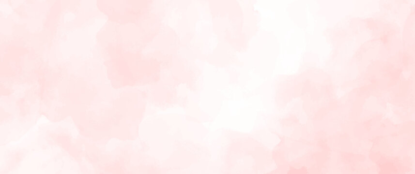 Pink watercolor vector art background for cards, flyer, poster, banner and cover design. Hand drawn flower illustration for Valentines Day. Elegant watercolor brush strokes. Rose. Flower backdrop.