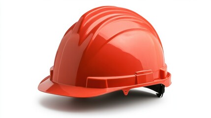 Fototapeta premium Bright Red Safety Helmet for Construction and Industrial Protection Gear Use