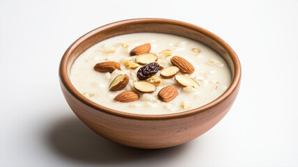 Traditional Indian Rice Pudding (Kheer) with Almonds and Raisins traditional kheer rice pudding nut