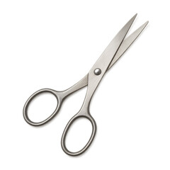 Professional metal scissors isolated on transparent background