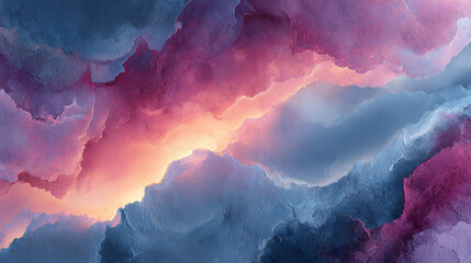 Abstract Textured Clouds in Pink and Blue Tones with Light Glow and Dreamy Feel