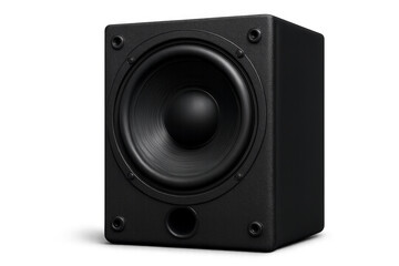 Fototapeta premium Powerful black sound speaker delivering high-quality audio on transparent background