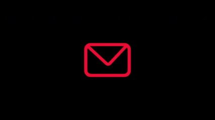 Animated Red Glowing Mail Icon on Black Background