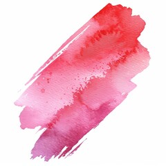 Vibrant Red Pink Watercolor Paint Brush Stroke Isolated