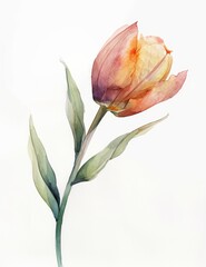 Vibrant Watercolor Botanical Illustration on White Background