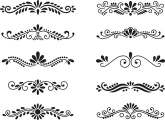 Elegant floral design elements set for decoration