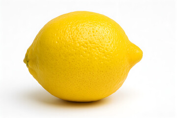 A realistic digital photograph of a lemon isolated on a pure white studio background
